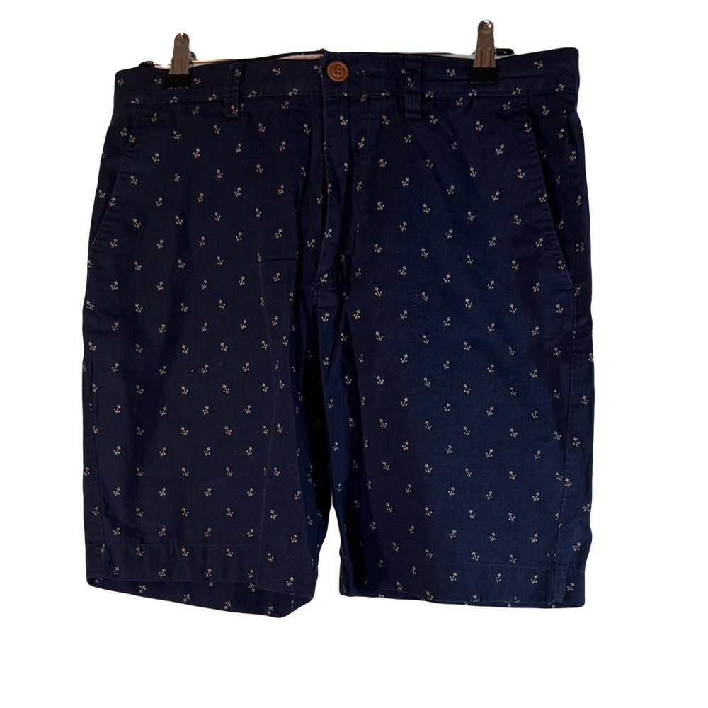 J. Crew Men's Gramercy Anchor Print Chino Shorts Navy Blue - 32W